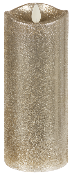 3x6" LED Champagne Glitter Wax Pillar Candle Home Decor Midwest-CBK   