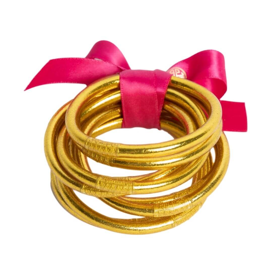 Gold All Weather Bangles (Set of 9) - SM Women's Jewelry Budha Girl   