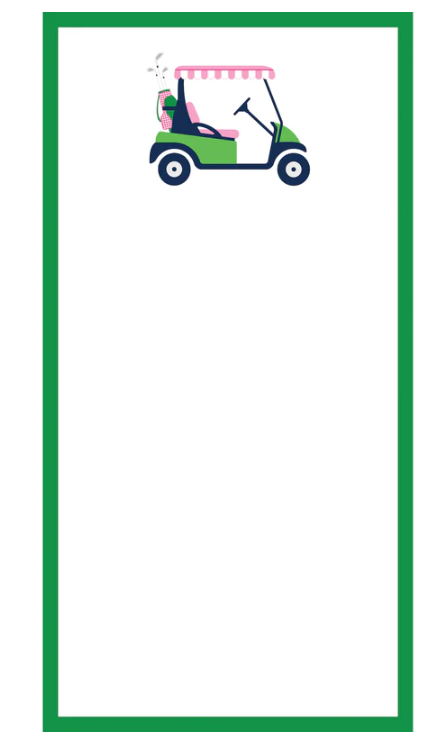 Golf Cart List Notepad Gifts WH Hostess   