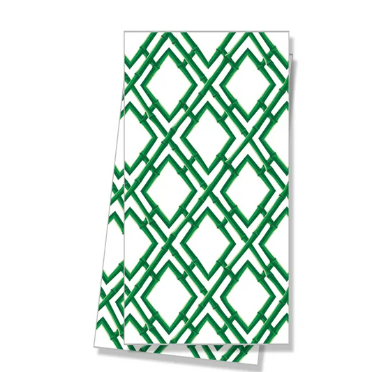 Green Bamboo Trellis Cotton Tea Towel Gifts WH Hostess   