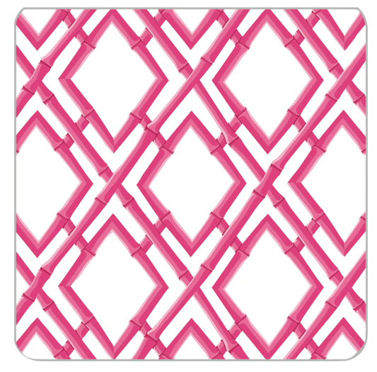 4"x4" Bamboo Lattice Hot Pink Paper Coasters Kitchen + Entertaining WH Hostess   