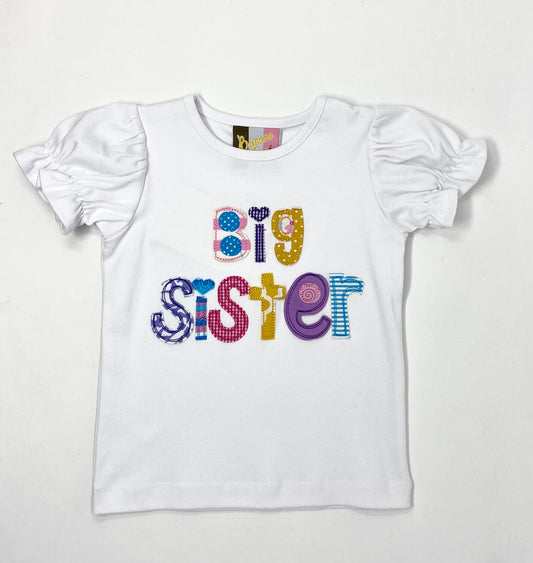 Big Sister SS Applique T-Shirt Purple Girls Tops + Tees Banana Split   