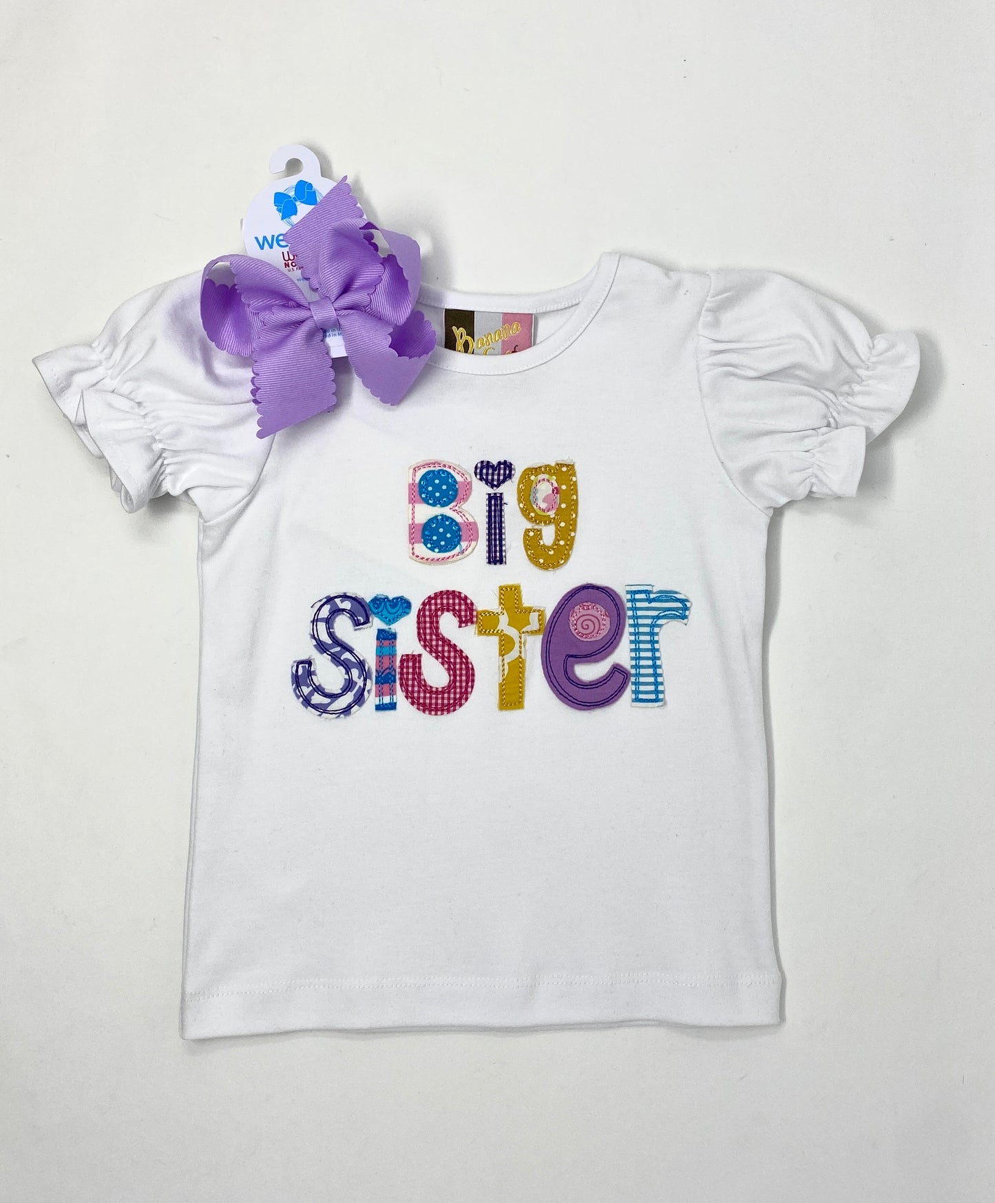 Big Sister SS Applique T-Shirt Purple Clothing Banana Split   