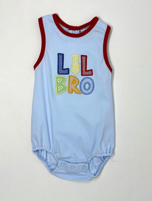 Lil Bro Applique Bubble Boys Bubbles + Rompers Three Sisters   