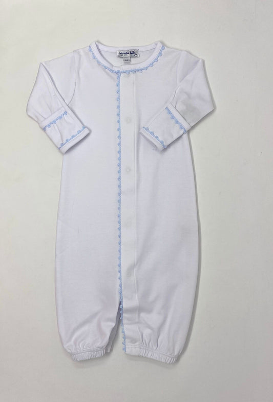 Light Blue Baby Joy Embroidered Converter Baby Sleepwear Magnolia Baby   