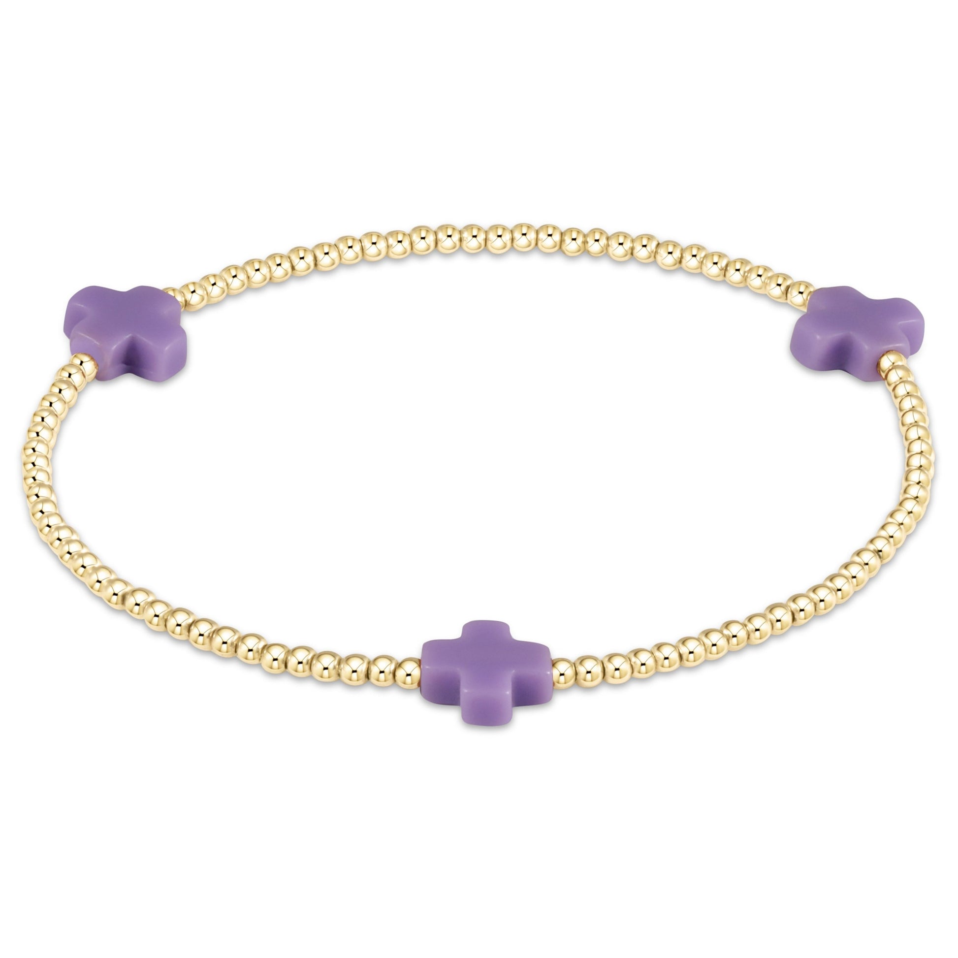 egirl Classic Gold 2mm Bead Bracelet - Purple Women's Jewelry enewton   