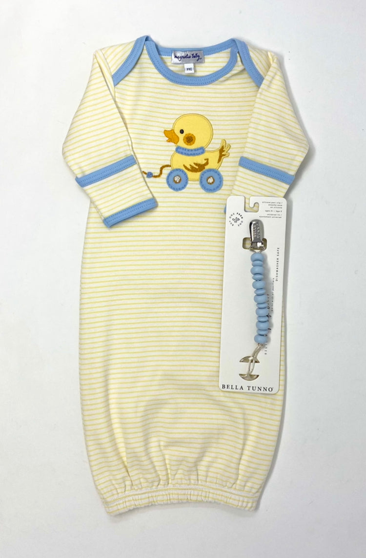Duckie Pulltoy Lap Gown - Blue Clothing Magnolia Baby   