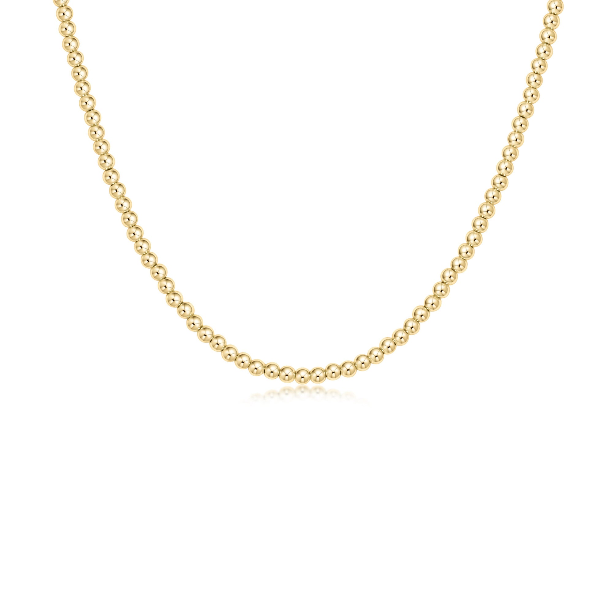 15" Choker Classic Gold 3mm Bead Necklaces enewton   