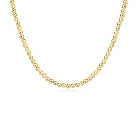 15" Choker Classic Gold 4mm Bead Necklaces enewton   