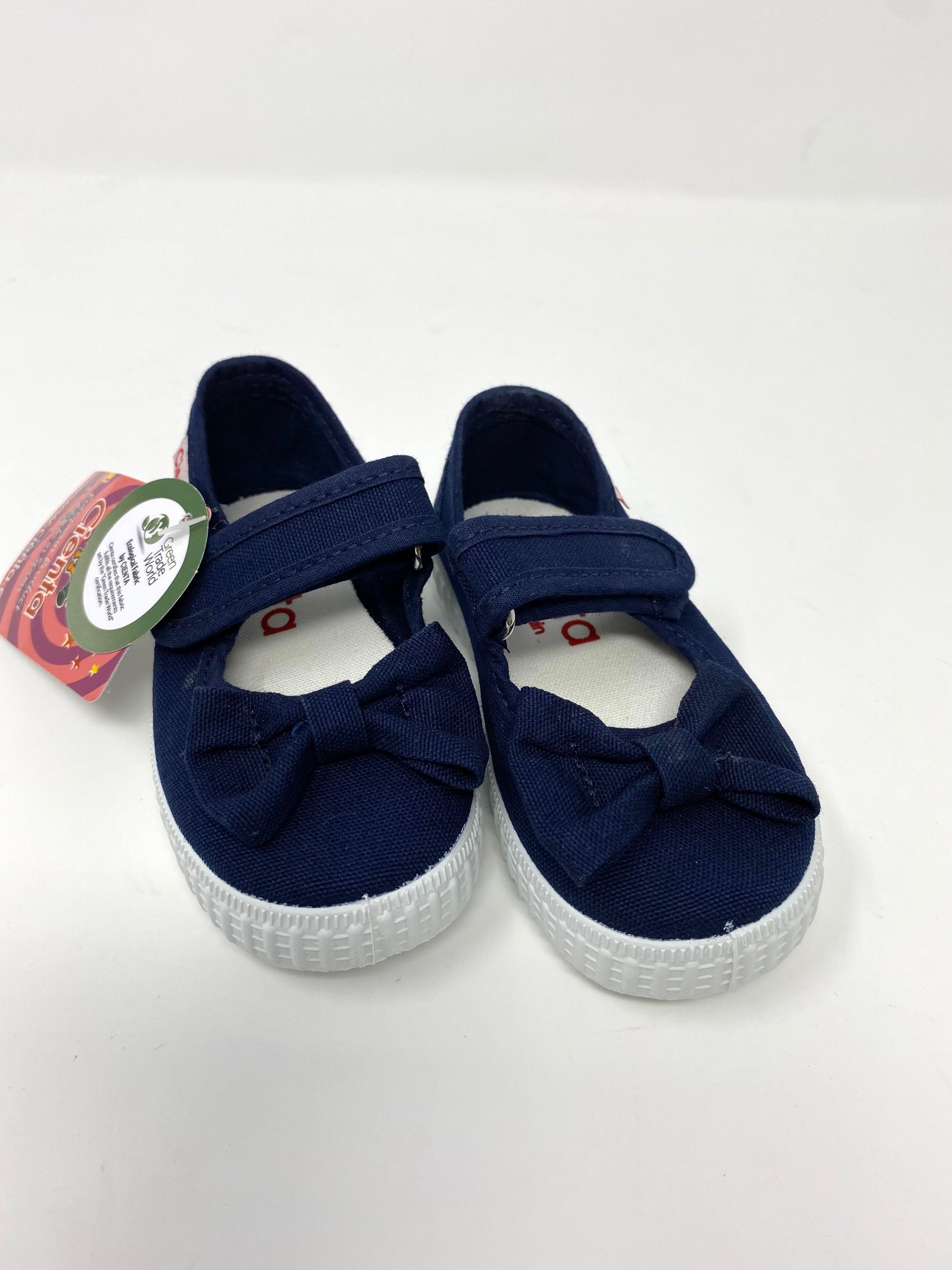 Girl Mary Jane w/ Bow - Navy Shoes Cienta   