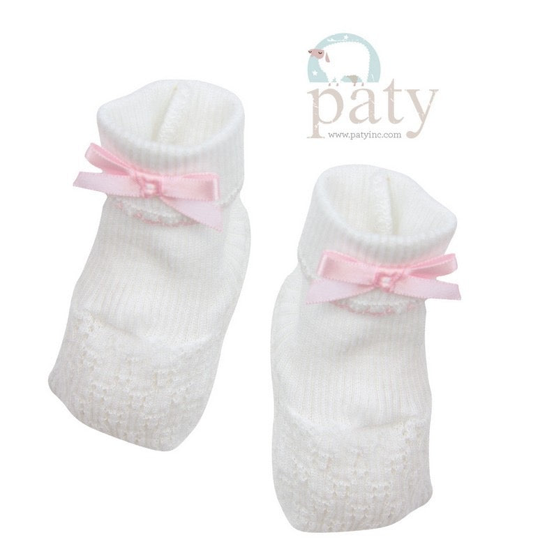 Booties with Bow Baby Accessories Paty Pink  