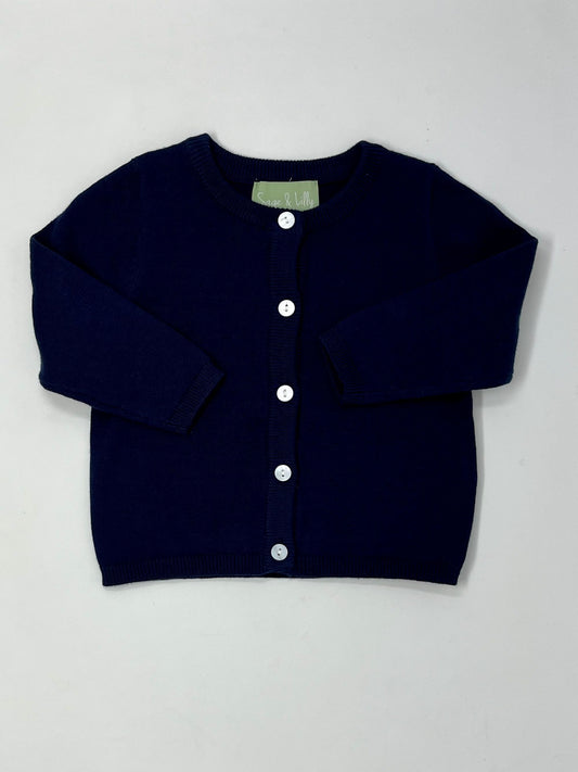 Cardigan - Navy Boys Sweaters + Sweatshirts Sage & Lilly   