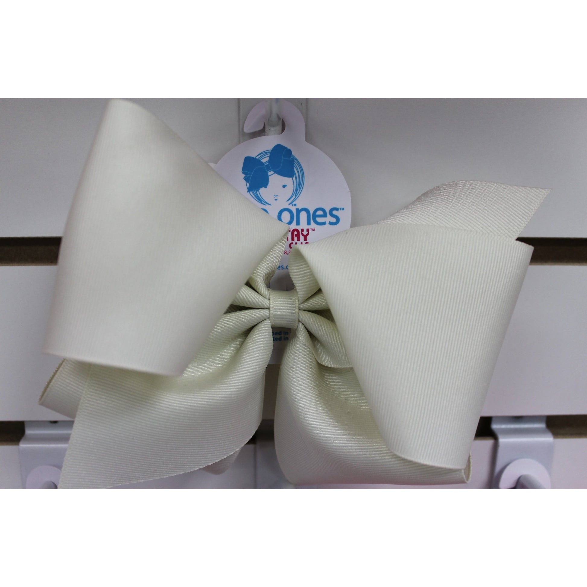 Huge Grosgrain Bow Accessories Wee Ones Antique White  