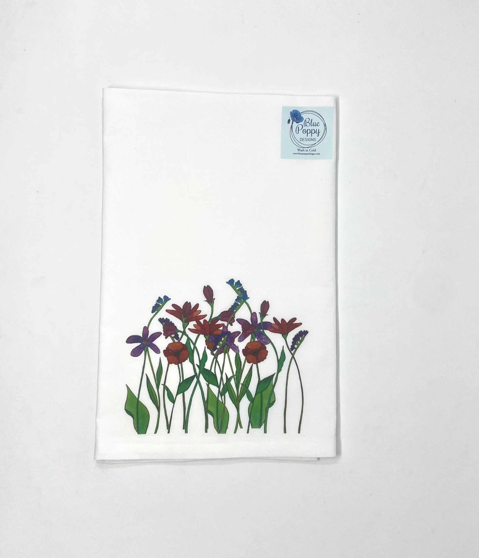Wildflowers Kitchen Towel Gifts Blue Poppy Designs   