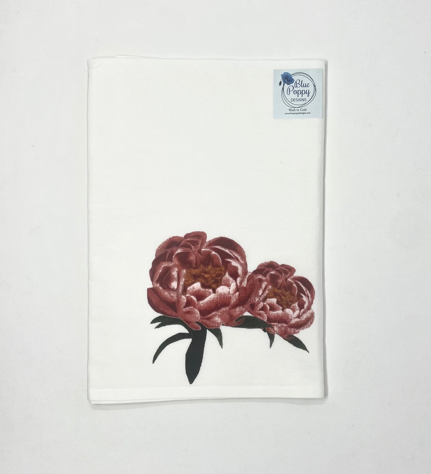 Peony Kitchen Towel Gifts Blue Poppy Designs   