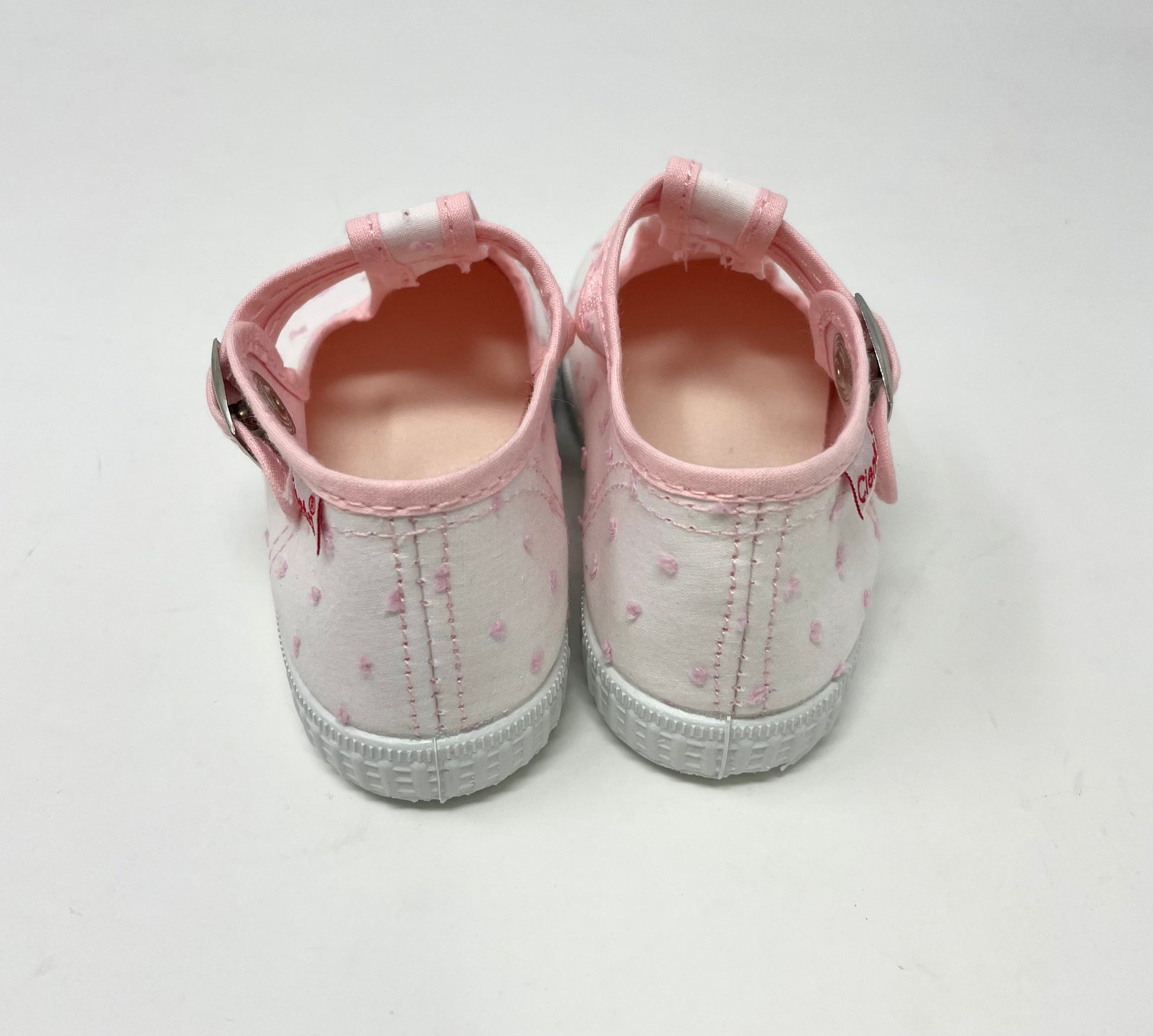 Toddler T-Strap - Pink Swiss Dot Shoes Cienta   