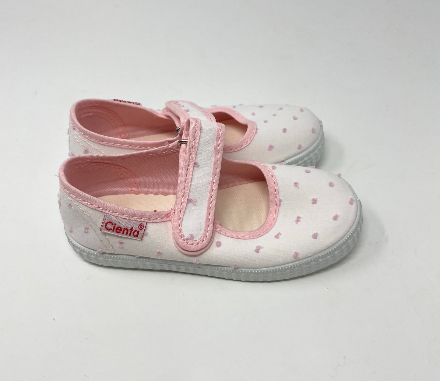 Girl Mary Jane - Pink Swiss Dot Shoes Cienta   