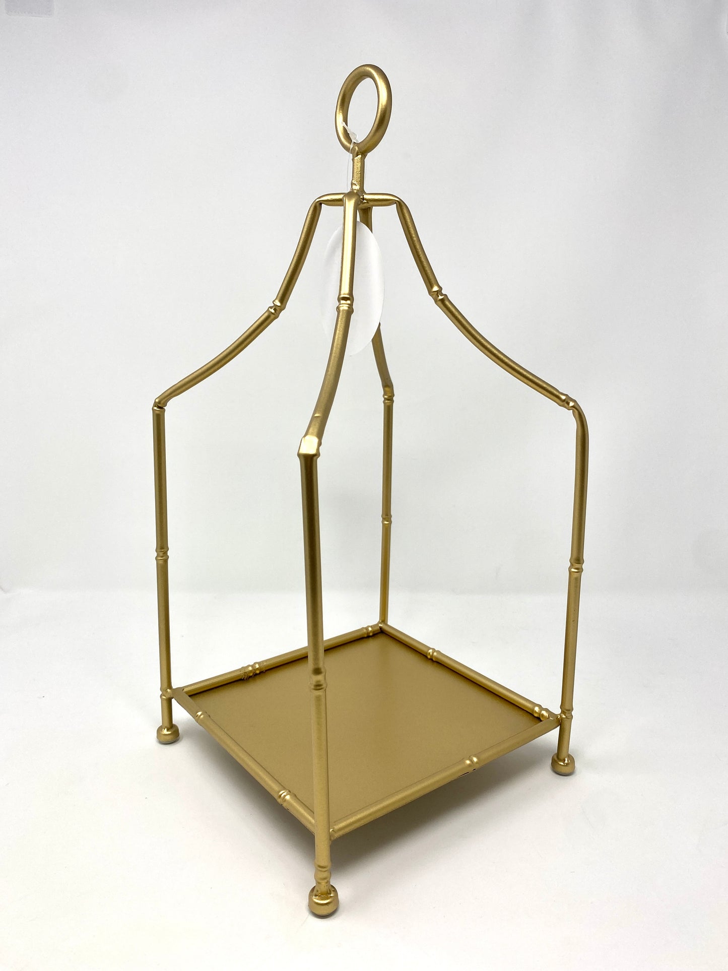 16" Gold Metal Bamboo Lantern Home Decor TradeCie   