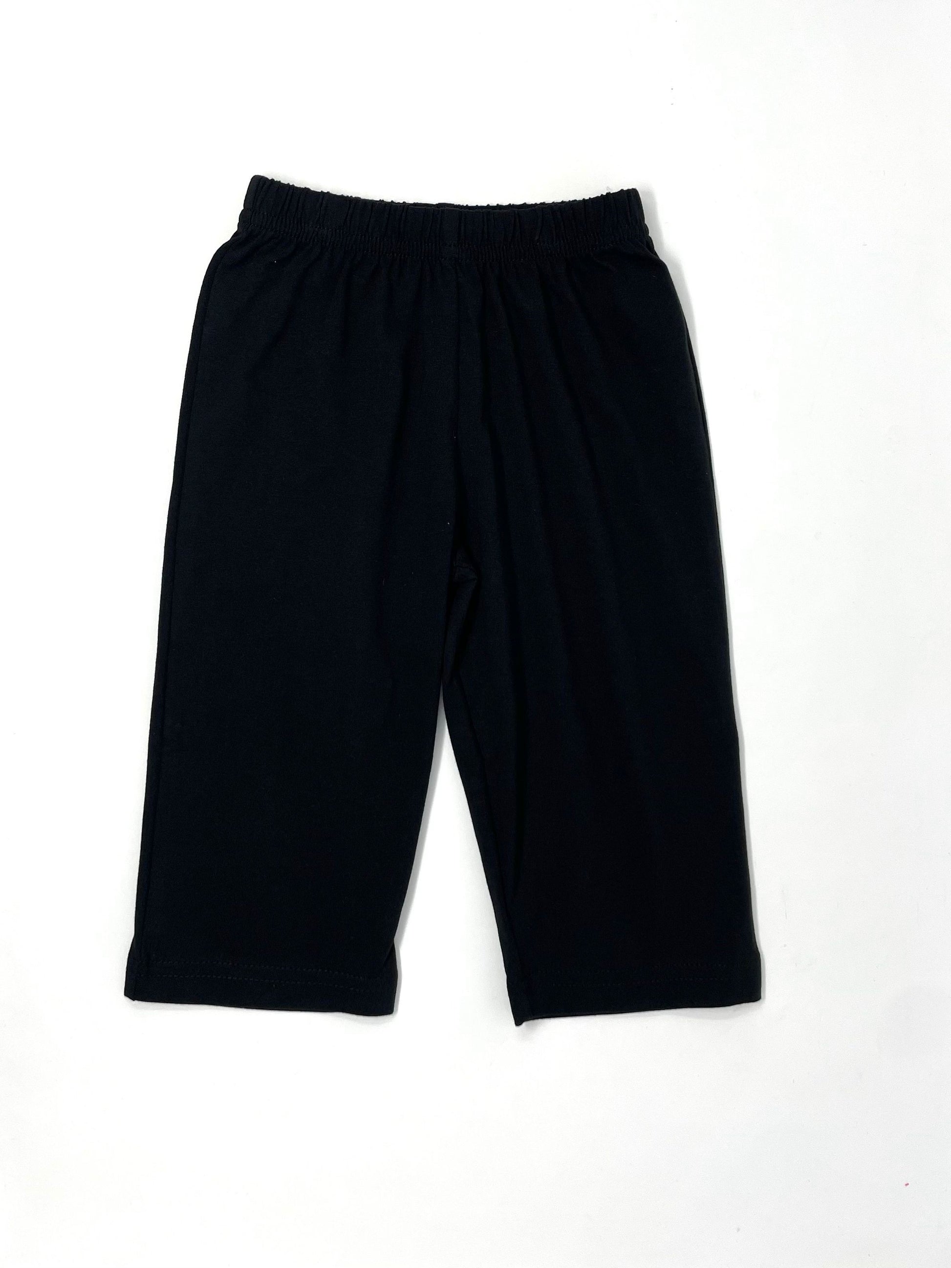 Jersey Solid Straight Pants - Black Boys Pants Luigi   