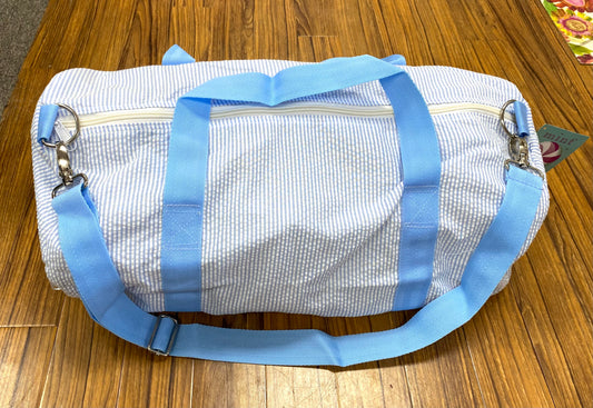 Baby Blue Seersucker Weekender Duffle Kids Backpacks + Bags Mint   