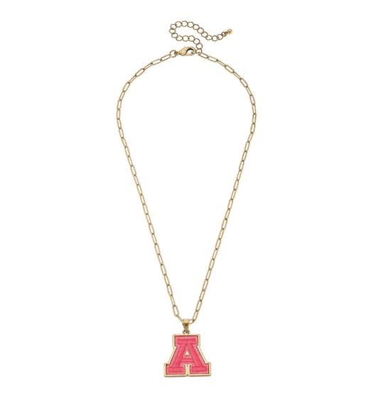 Stuck on You Initial Patch Necklace Women's Jewelry Canvas A  