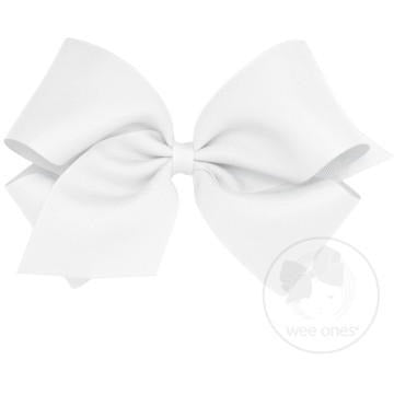 King Grosgrain Bow Accessories Wee Ones White  