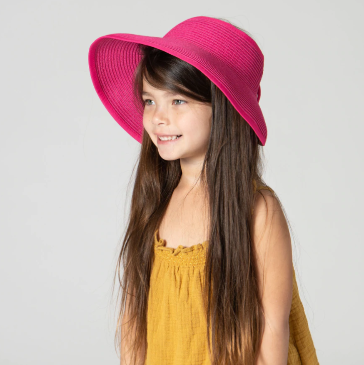 Kids Roll Up Sun Visor - Fuschia Kids Misc Accessories San Diego Hat Company   