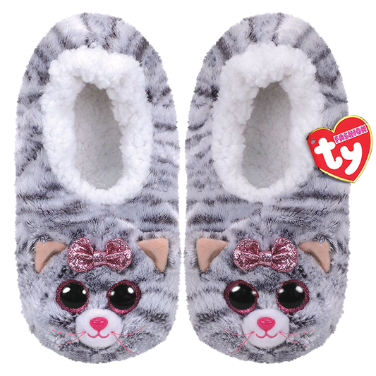 Kiki Grey Cat Slippers Plush Ty   