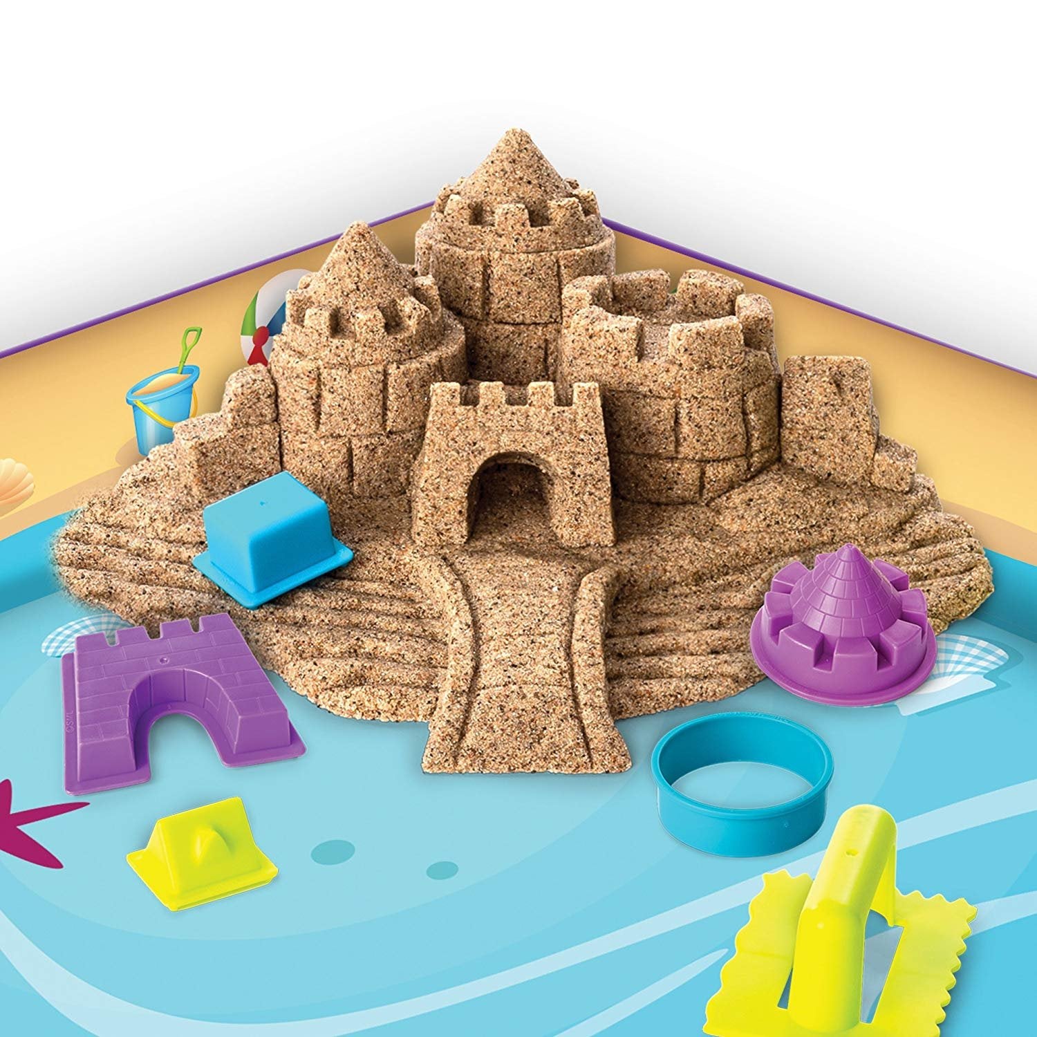 Spin Master - Kinetic Sand Kinetic Sand Sandcastle Set With 1lb Of Kinetic  Sand And Tools And Molds (Color May Vary)