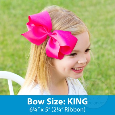 King Monotone Moonstitch Grosgrain Bow - White Kids Hair Accessories Wee Ones   