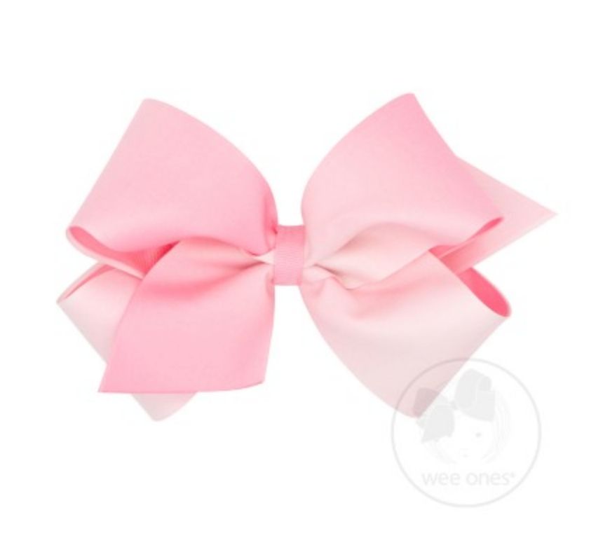 King Cotton Ombre Overlay Bow - Pearl Pink Accessories Wee Ones   