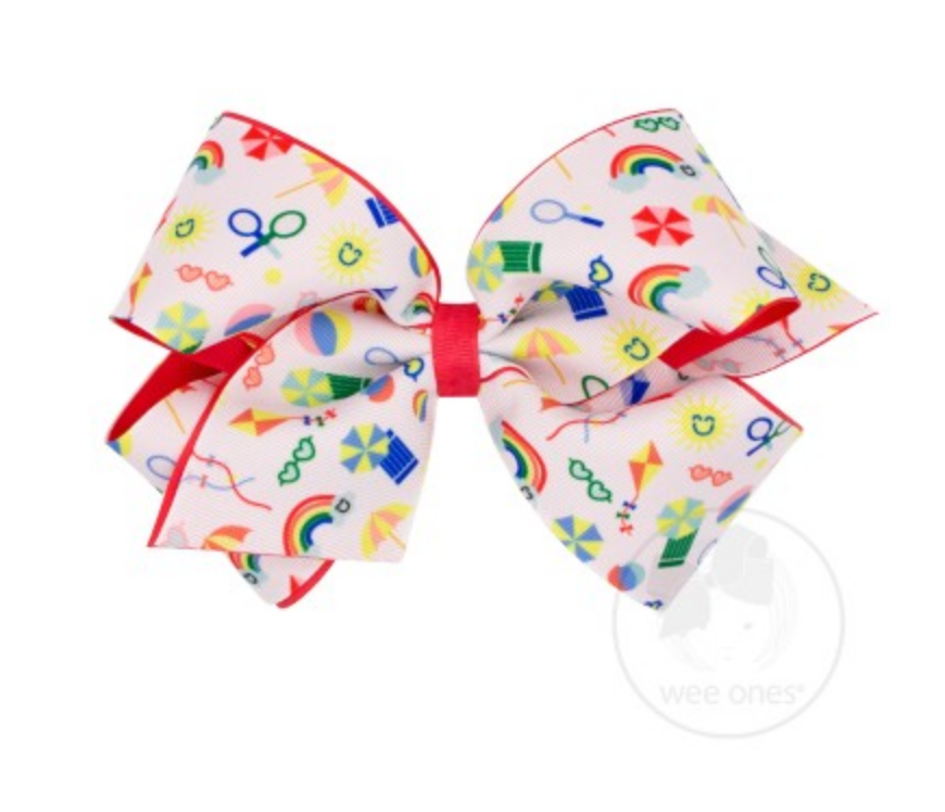 King Vintage Vacation Print Bow - Summer Accessories Wee Ones   