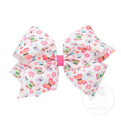 King Butterfly Print Bow Accessories Wee Ones   