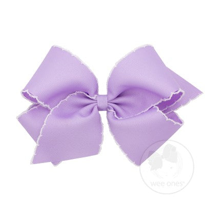 King Moonstitch Basic Bow Accessories Wee Ones Light Orchid with White  