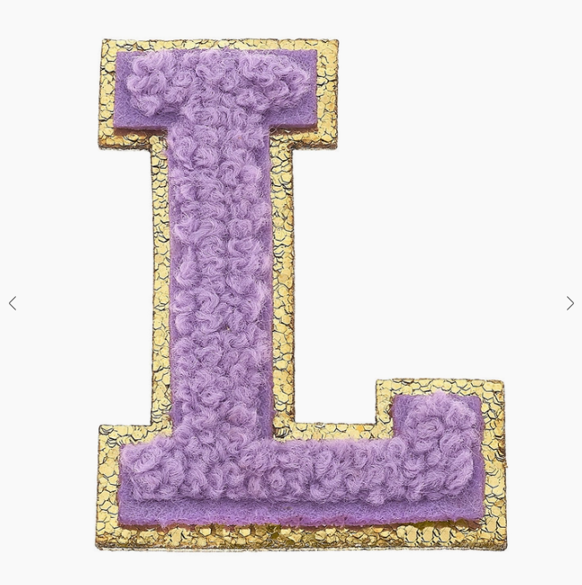 Stuck on You Large Chenille Glitter Varsity Letter Patch Misc Accessories Canvas L  