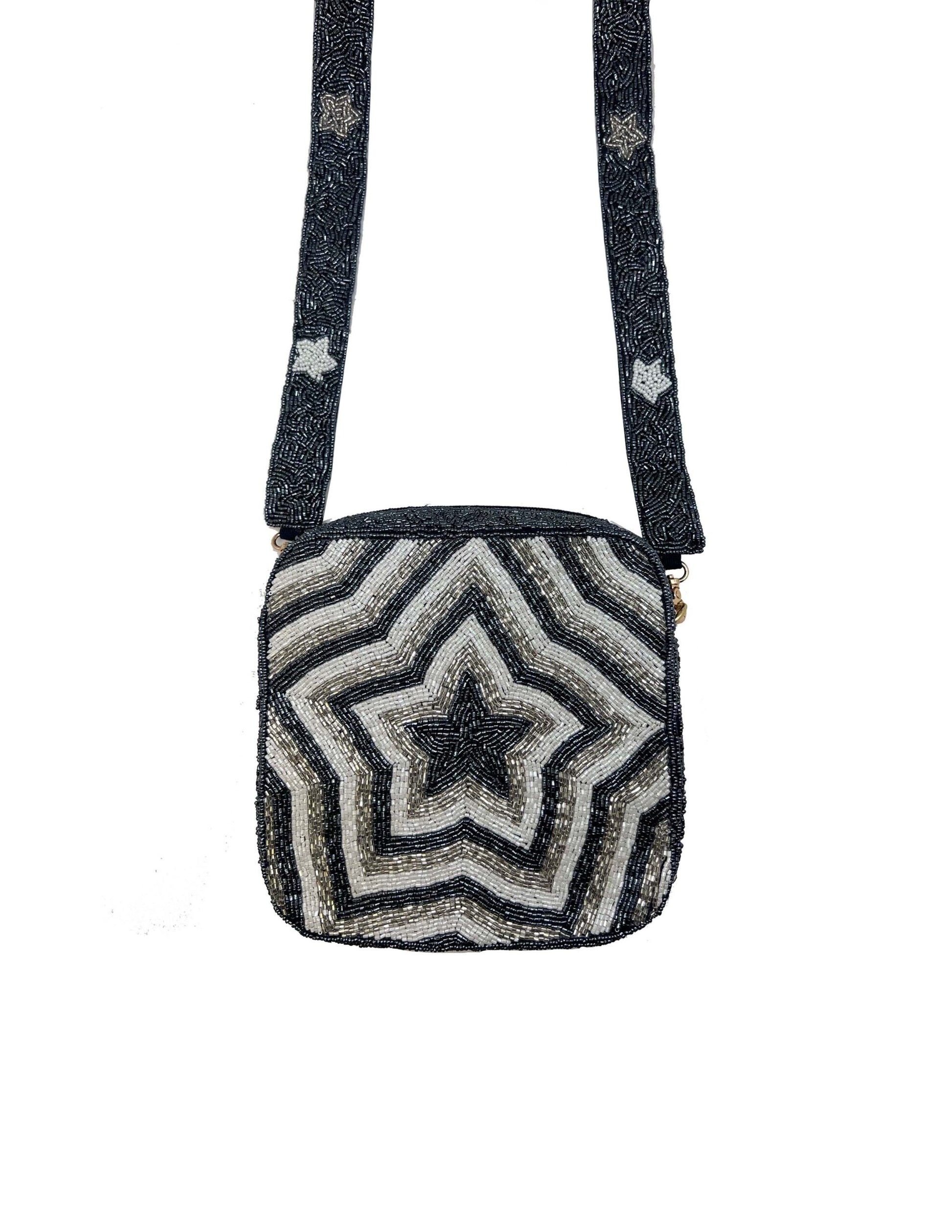 Blue Star with White and Silver Studded Bag Purses + Totes LA Chic   