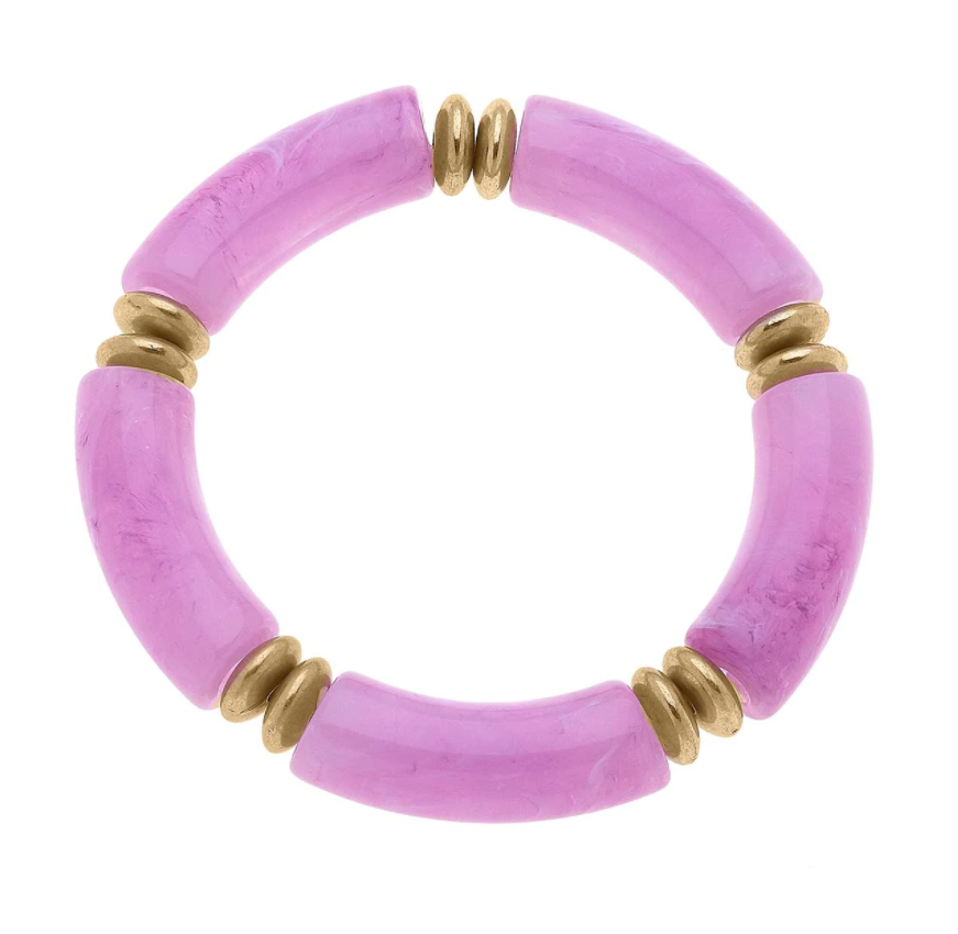 Lelani Resin Color-Block Stretch Bracelet - Lavender Women's Jewelry Canvas   