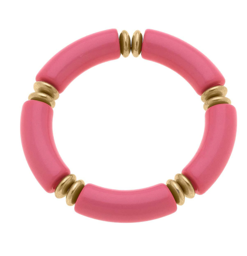 Lelani Resin Color-Block Stretch Bracelet - Bubblegum Pink Women's Jewelry Canvas   