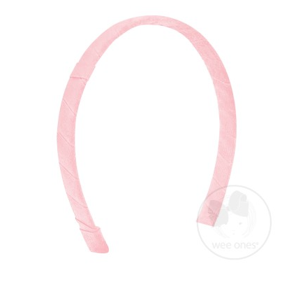 Grosgrain Add a Bow 1/2" Headband - Light Pink Accessories Wee Ones   