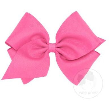 Mini King Grosgrain Bow Accessories Wee Ones Hot Pink  