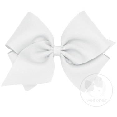Mini King Grosgrain Bow Accessories Wee Ones White  