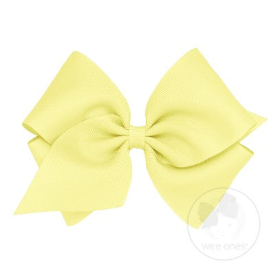 Mini King Grosgrain Bow Accessories Wee Ones Light Yellow  