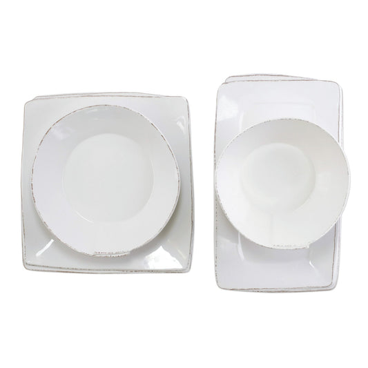 Melamine Lastra White 4-Piece Serveware Set Kitchen + Entertaining Vietri   