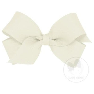 Mini Grosgrain Bow Accessories Wee Ones Antique White  