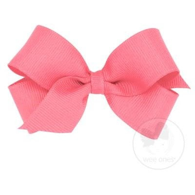 Mini Grosgrain Bow Accessories Wee Ones Coral Rose  