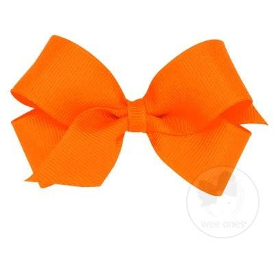 Mini Grosgrain Bow Kids Hair Accessories Wee Ones Orange  