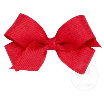 Mini Grosgrain Bow Accessories Wee Ones Red  