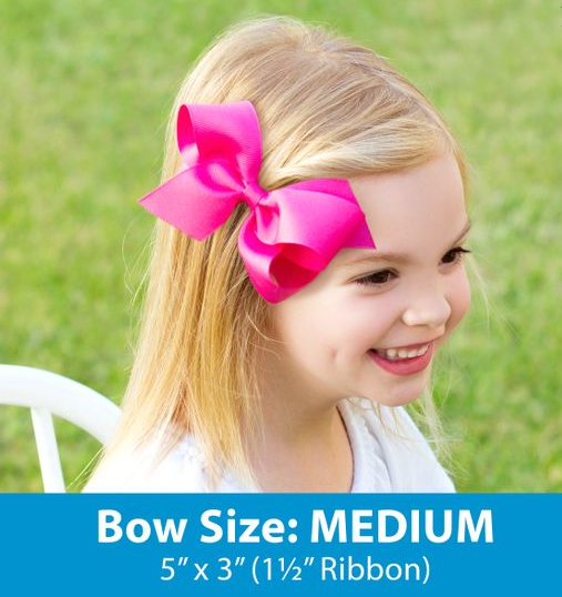 Medium Party Glitter Grosgrain Bow - Silver Kids Hair Accessories Wee Ones   