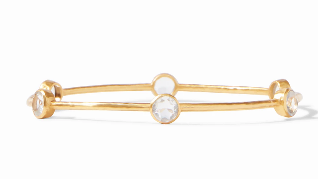 Milano Bangle Gold Clear Crystal - Medium Women's Jewelry Julie Vos   