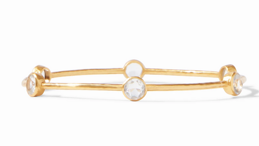 Milano Bangle Gold Clear Crystal - Medium Bracelets Julie Vos   